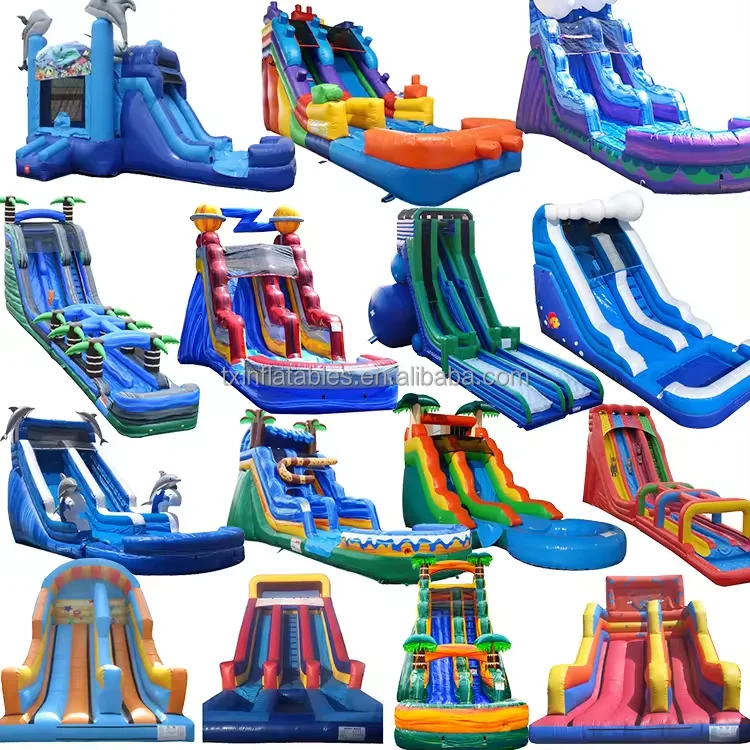 New design 26ft commercial inflatable Flame Tusk design water slide with pool outdoor inflatable water slide combo for sale