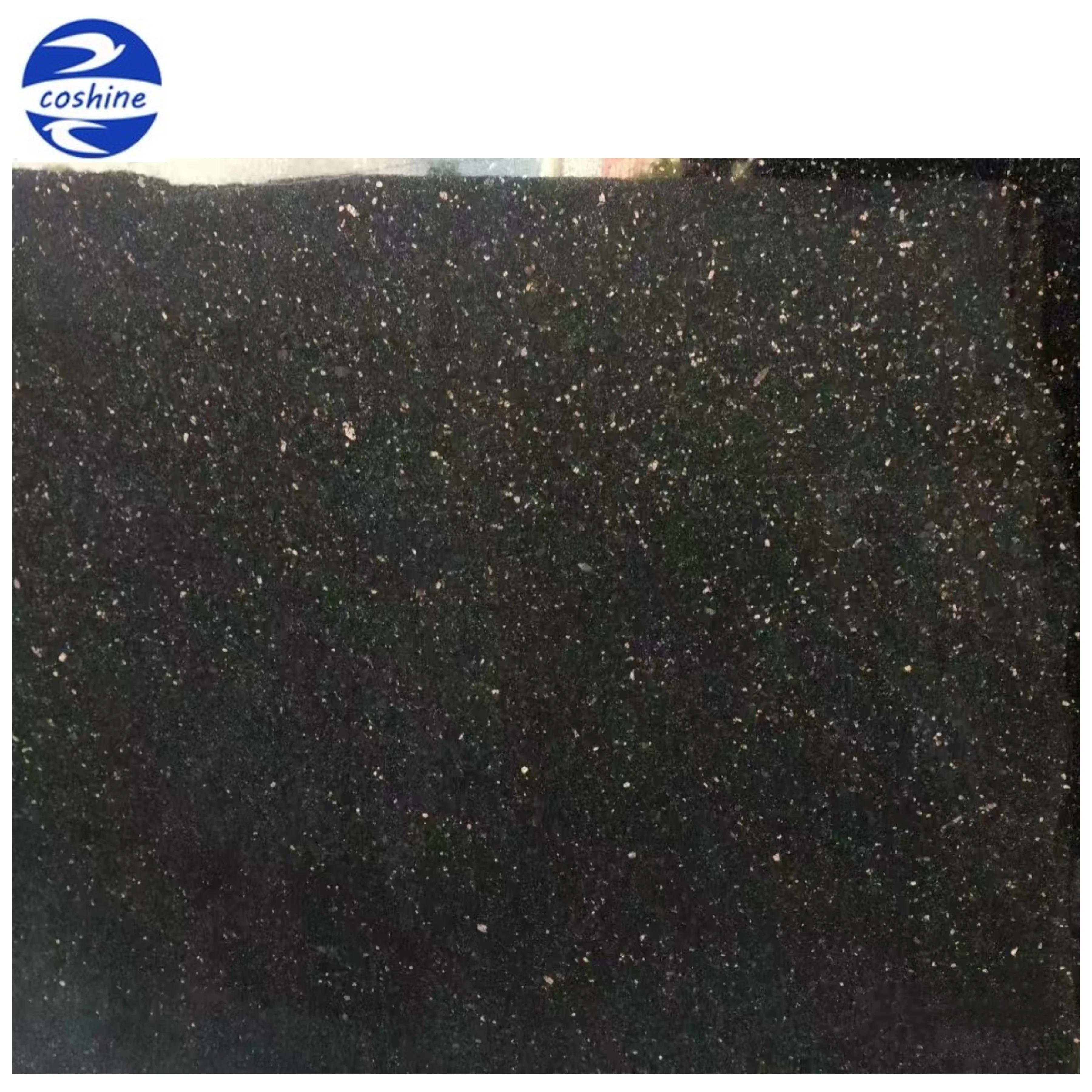 Natural Black Granite Polished Black Galaxy Granite Half Slabs Black Granite Stone For Countertops