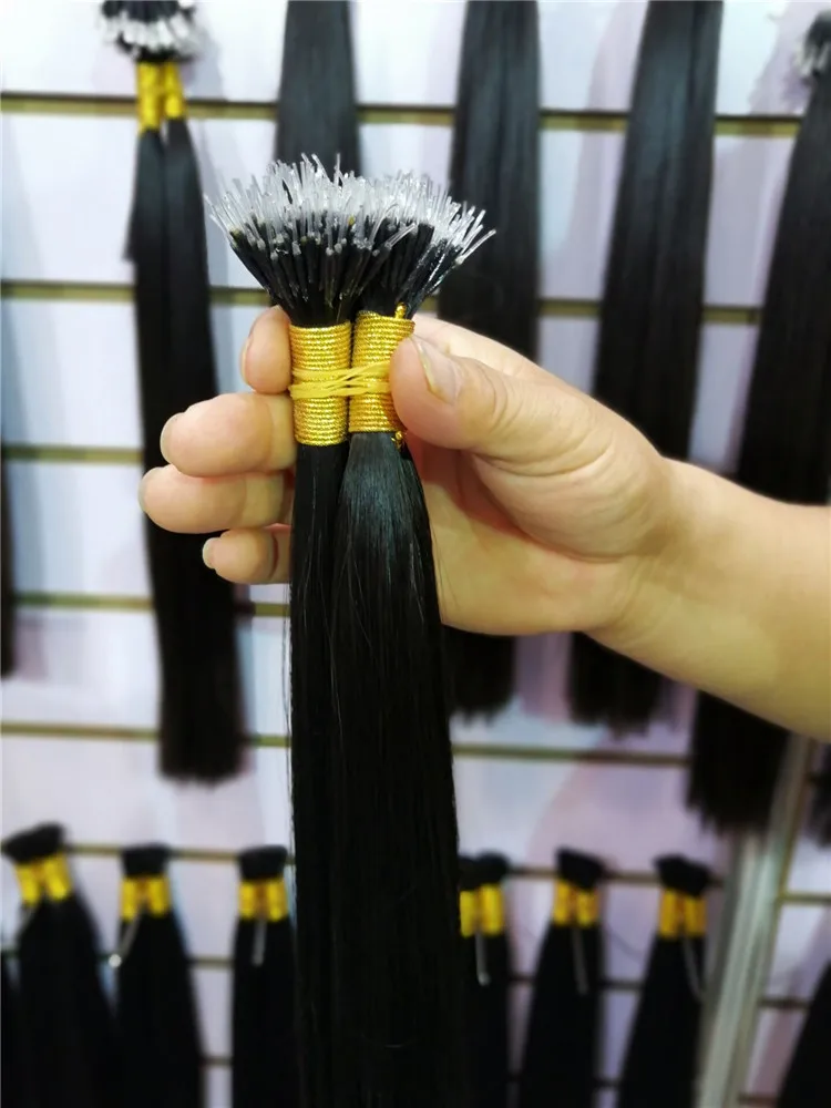 
Silicone lined nano tip hair extensions on the top 