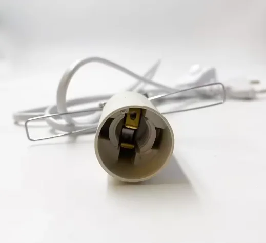 Hot sale E14 lamp holder 303 switch Cord Wire Light Switching Plug Power  EU US Plug Model Himalayan salt lamp holder with plug