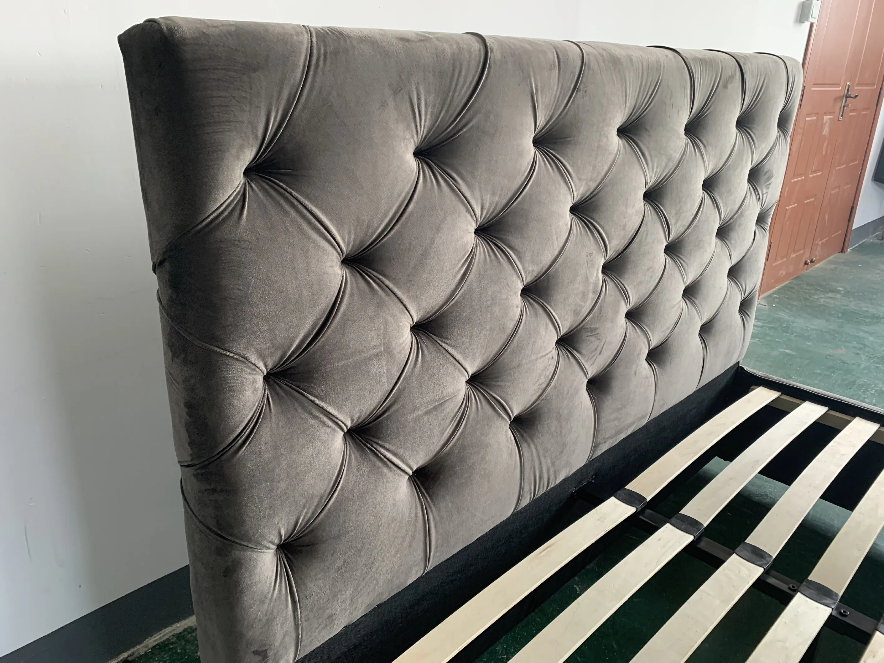 Wooden loft storage bed double frame with gas lift