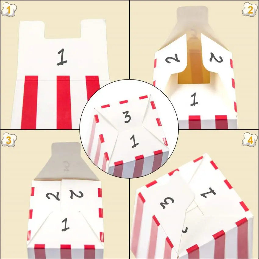 Wholesale Printing Customized Cardboard Disposable Foldable Food Grade Paper Popcorn Box Packaging