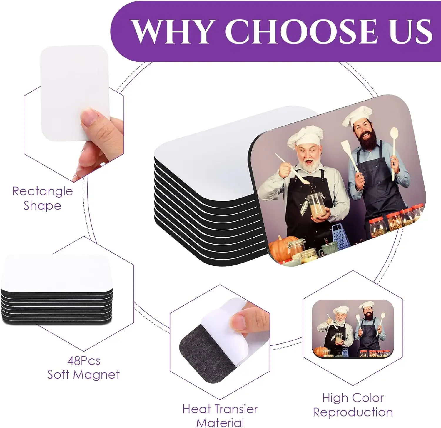Sublimation Magnet Blanks Sublimation Blank Refrigerator Magnets  Rectangle Fridge Magnets for Decoration