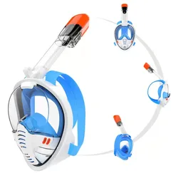 2022 Newest Anti-fog Adult Kid Easy Snorkeling Personality Snorkeling Equipment Diving Mask set Silicone Full Face Snorkel Mask