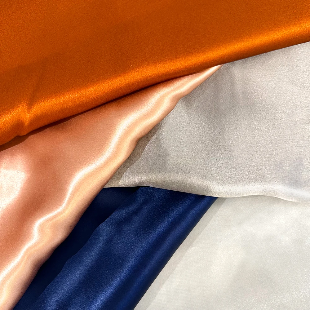 OEKO-TEX 100 Wholesale silk pure natural silk fabric 16 19 22 25 30 momme custom charmeuse silk fabric