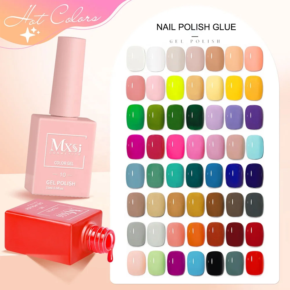 60 Colors OEM Heart Bottle 15ml Nail Gel Polish Odorless UV Gel Soak Off Vegan LED UV Gel Nail Polish set box