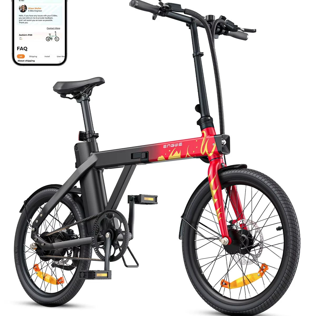 engwe p20 electric bike limited edition Lightweight commuting Foldable Teenage Bike 250w Mini Electric Bike 20inch Torque eBike