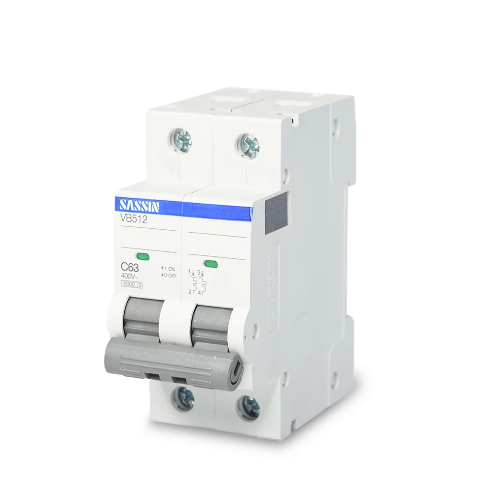 Professional SASSIN 2P 6KA MCB VB512 Doule Pole DPN Miniature Circuit Breaker IEC Standard electrical circuit breakers