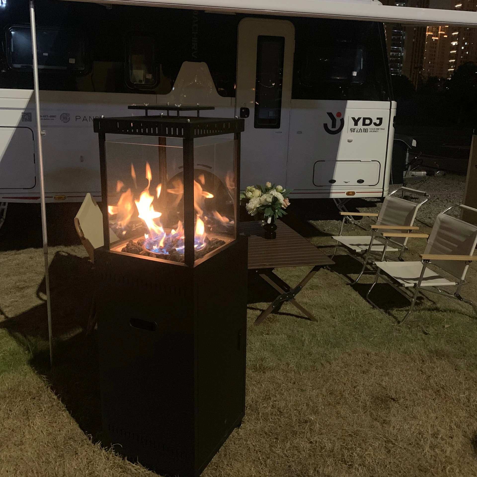 Hotel Real flame fireplace outdoor Portable Propane square gas patio heater