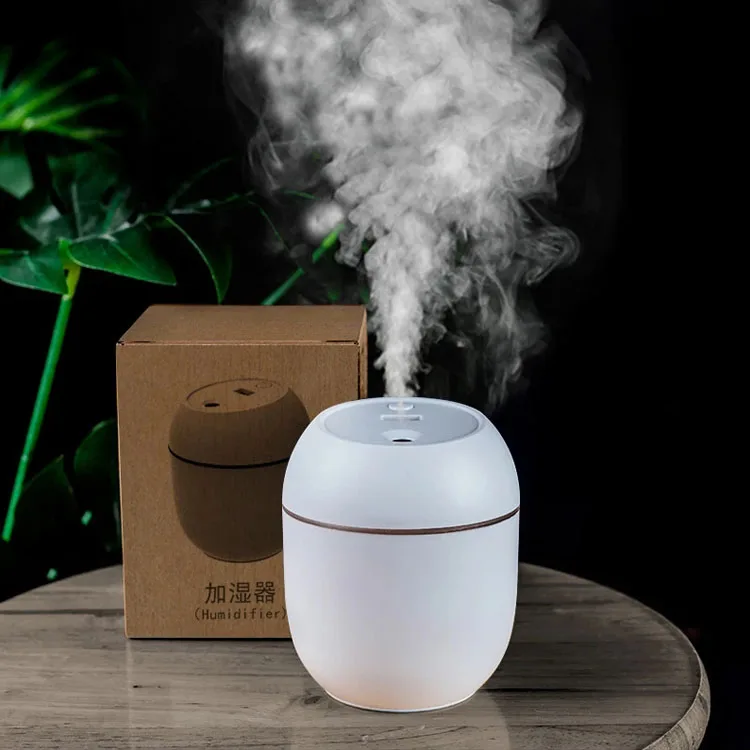 250ML Mini Usb Desktop Air Humidifier Ultrasonic Essential Oil Diffuser for Home Car Mist Maker with Night Lamp
