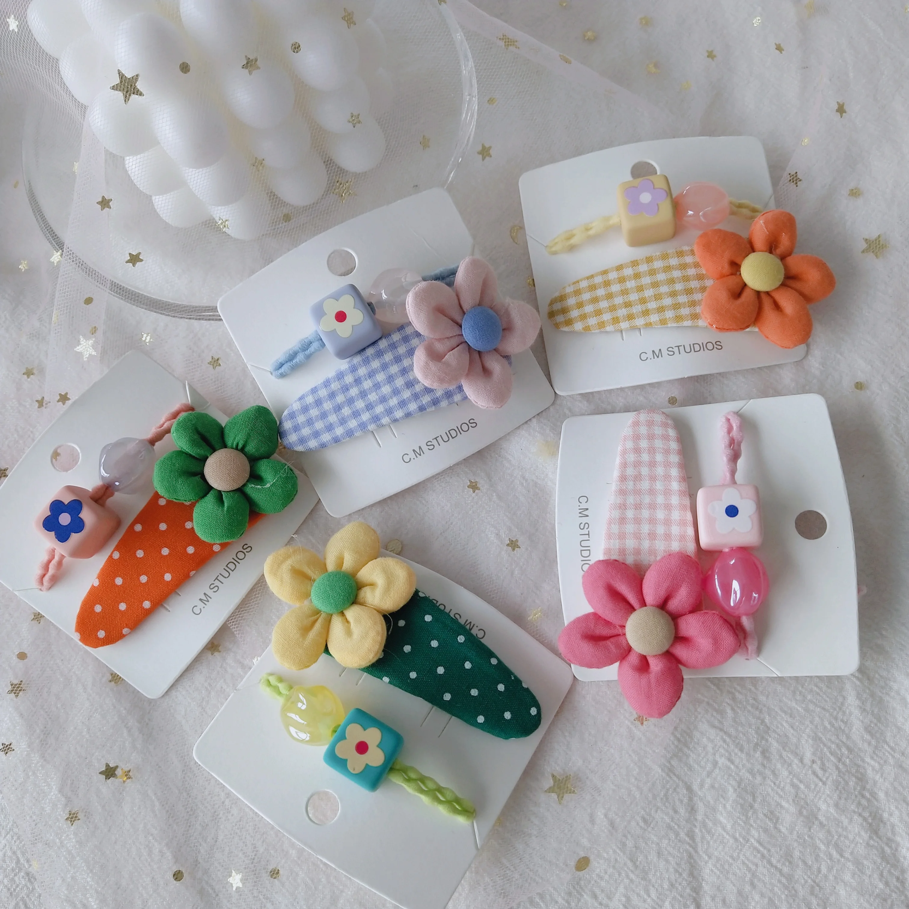 INS Hot Sale acrylic Hair Accessories Crystals  Hair Clip acrylic flower beads Pins girls Hair Pin