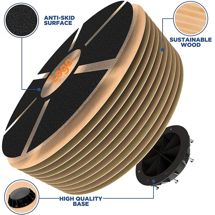 balance board  (6). Small MOQ multifunctional Round Balance Board wobble board  