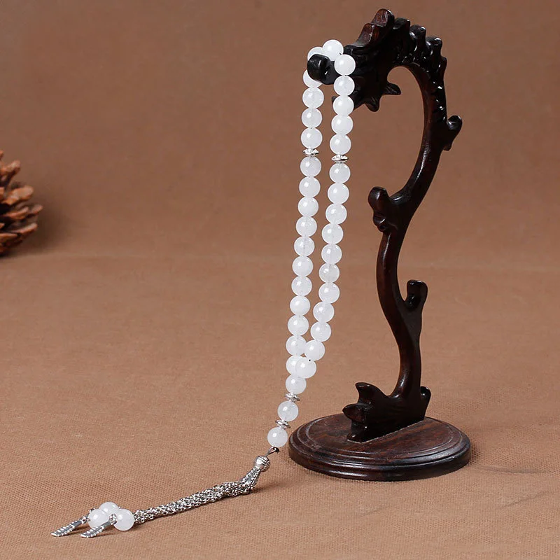 New Arrival Wholesale 33 Jade Agate Islamic Rosary Bead Crystal Tasbih Beads Muslim Prayer Beads