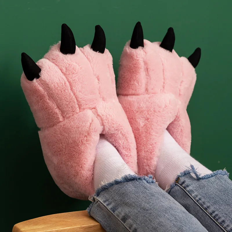 Bear Claw Paw Indoor Cotton Slippers Bear Claw winter cartoon animal slippers wholesale