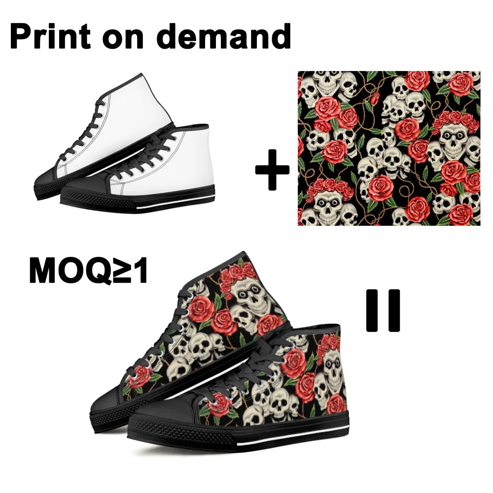 Christmas pattern, print, logo can be customized for men and women couples canvas designer sneakers