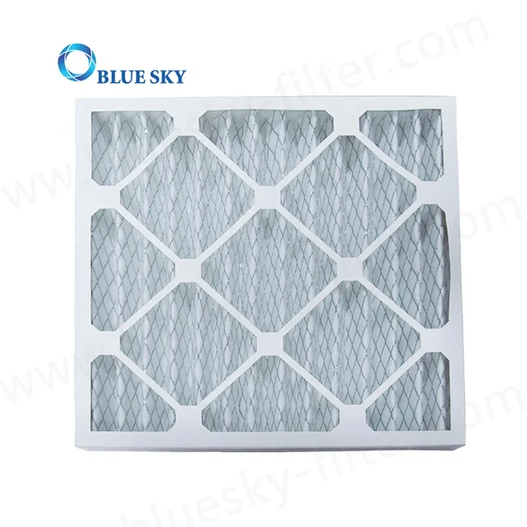 Customized Silver Cardboard Frame Merv 6 365x365x45mm 14x14x1.8 Inch Pleated AC Furnace Air Filter