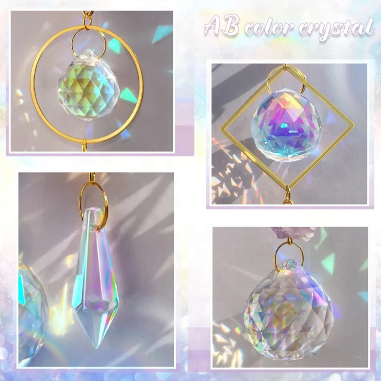 Custom diy suncatcher prism sun catcher hanging spiritual healing crystal suncatcher
