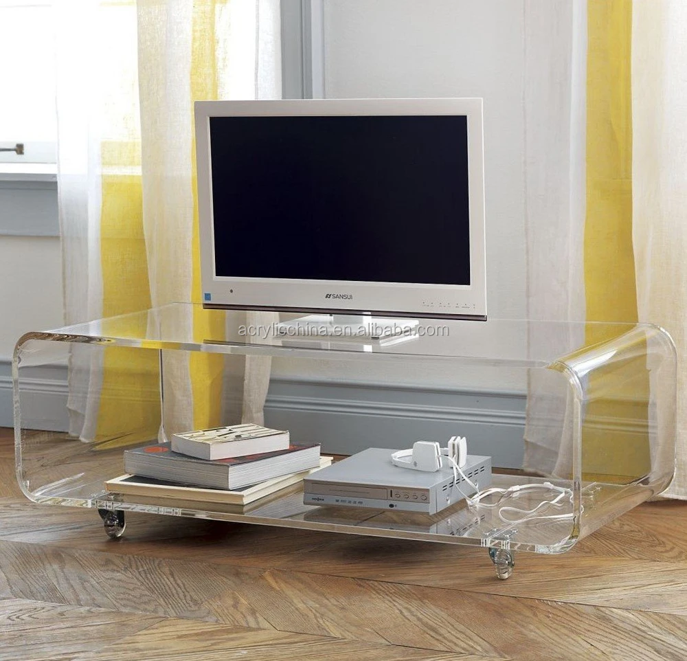 Подвижная ТВ-мебель для гостиной Lucite прозрачный акриловый угловой столик телевизора