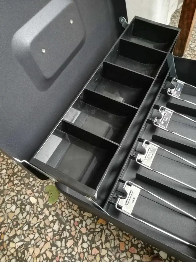 High quality handle lightweight safety money coin box portable key lock metal cash box