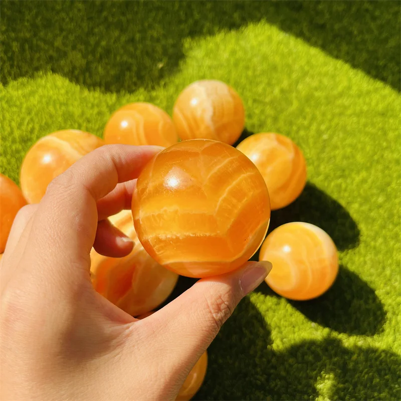 Wholesale Honey Calcite Healing Ball Natural Crystal Sphere Yellow Calcite Polished Sphere for Sale