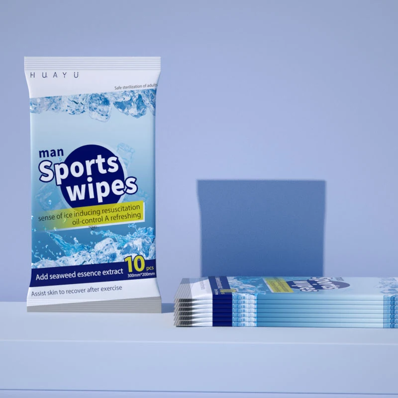 Hua Yu sports gym wipe disposable cooling towel for cool down and recovery cooling body tissue