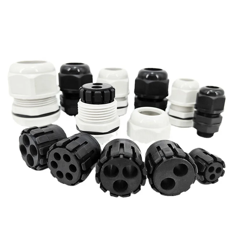 Porous rubber plug MG25A type plastic IP67 waterproof hose gland CE ROHS Nylon cable glands