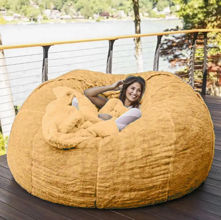 7Ft 8Ft Custom Memory Foam Unfilled Pouffe Beanbag Living Room Chairs Big Bean Bag Cover Giant Bean Bag Sofas For Adults