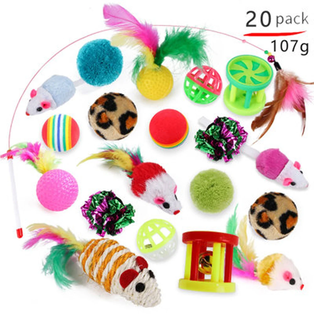 
Amazon New Design Cheap Pet Toys Cat Funny Interactive Pet Toys 21 Sets Wholesale 