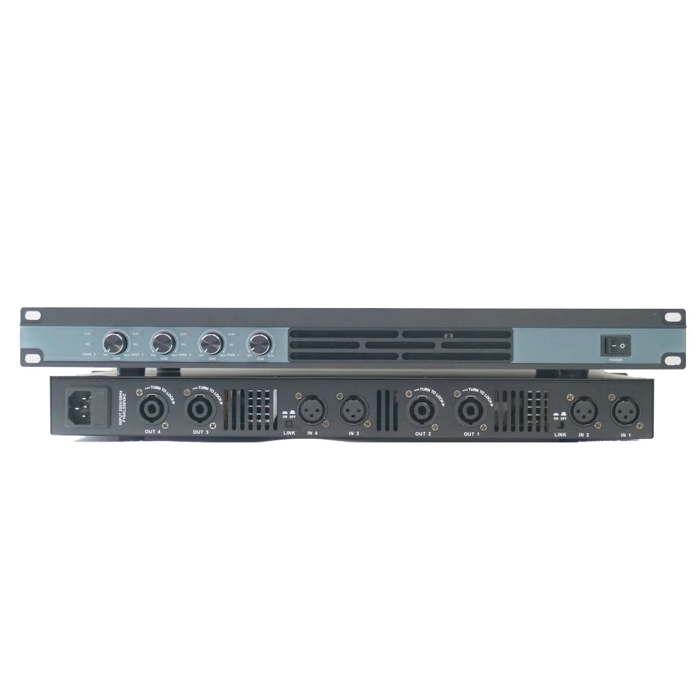 4-канальный цифровой усилитель мощности 1U 5200 Вт пиковый 4x650