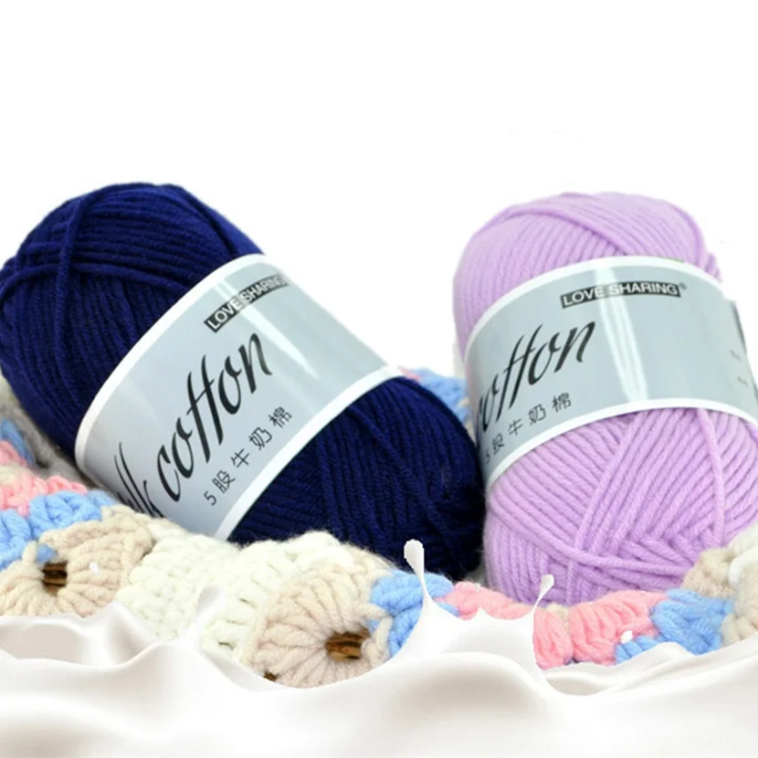 
Nuanlu 60% Cotton 40% Acrylic Milk Cotton Yarn For Hand Knitting Baby Cotton Yarn With 5Ply 
