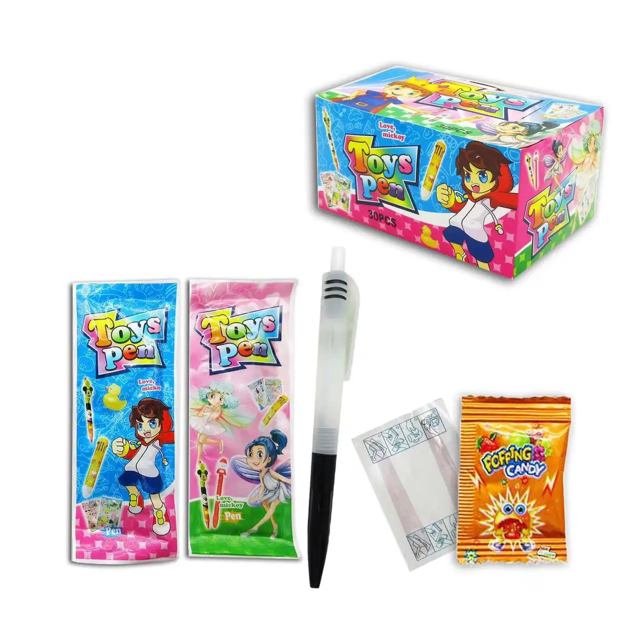 OEM Kids Surprise Candy Toys Magic Pop Candy  Tattoo Stick Pen With Popping Sweets Candies Toys 2024 New Candy Toys Wholesale