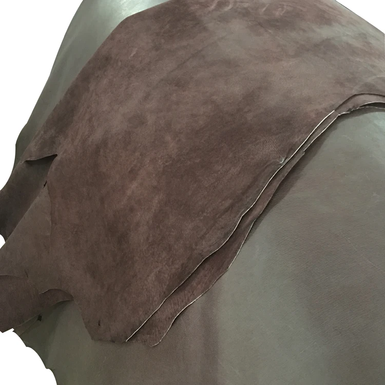Brown color female pig hide leather for boots lining