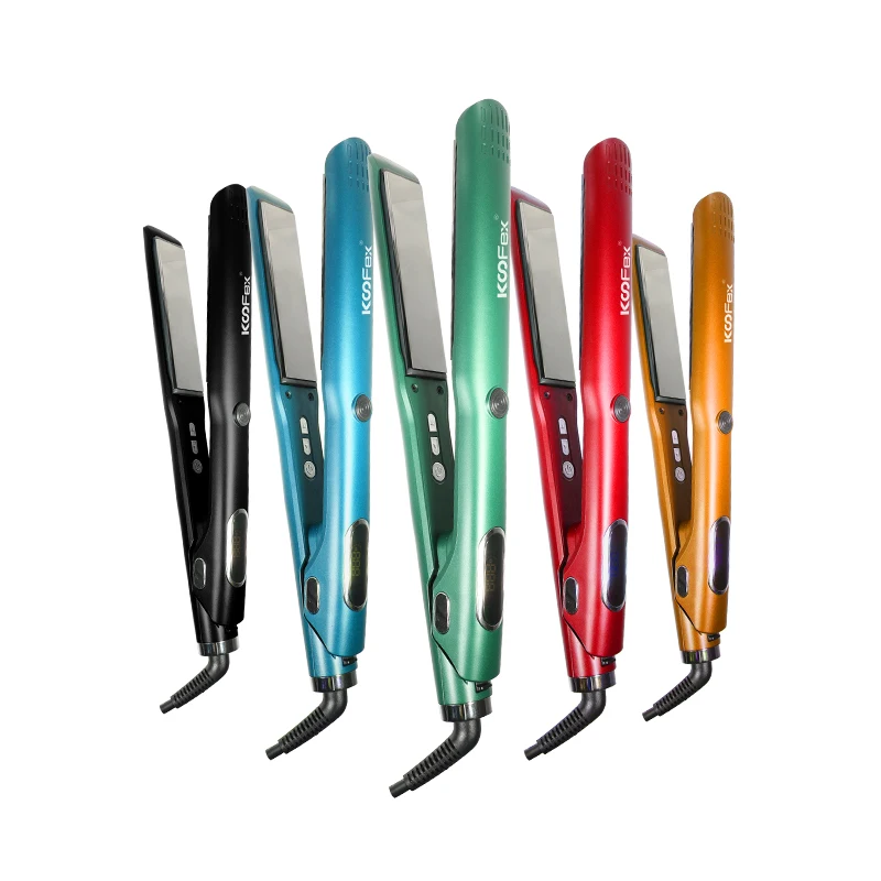 KooFex 250C High Temperature Hair Straightener 50 Million Negative lon Digital C/F Temperature Display Flat Iron