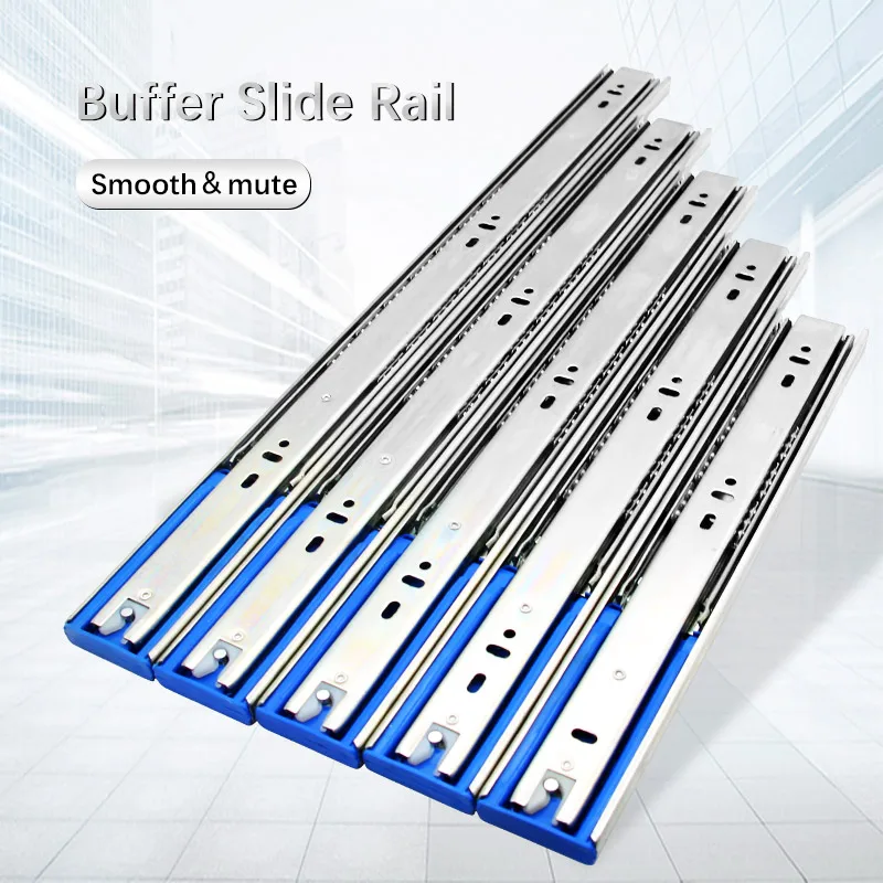 SHENGXIN 45 mm buffer drawer slide telescopic rails hydraulic soft close drawer slide