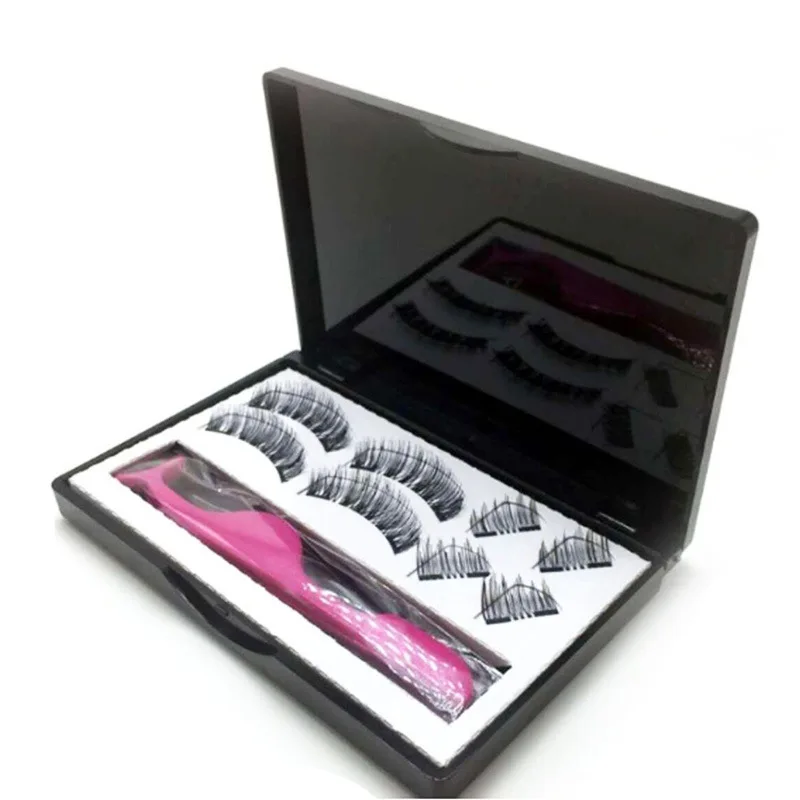 Custom Logo Magnetic False Eye lashes Segments Cils No Glue No Eyeliner Private Label 3D Magnetic Eyelashes