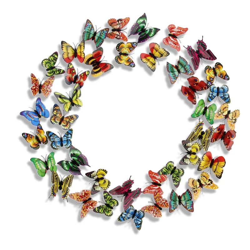 Wholesale Home Decoration 3D Fridge Magnet Custom 7CM Double Layer Simulated Butterfly Magnetic Refrigerator Magnet