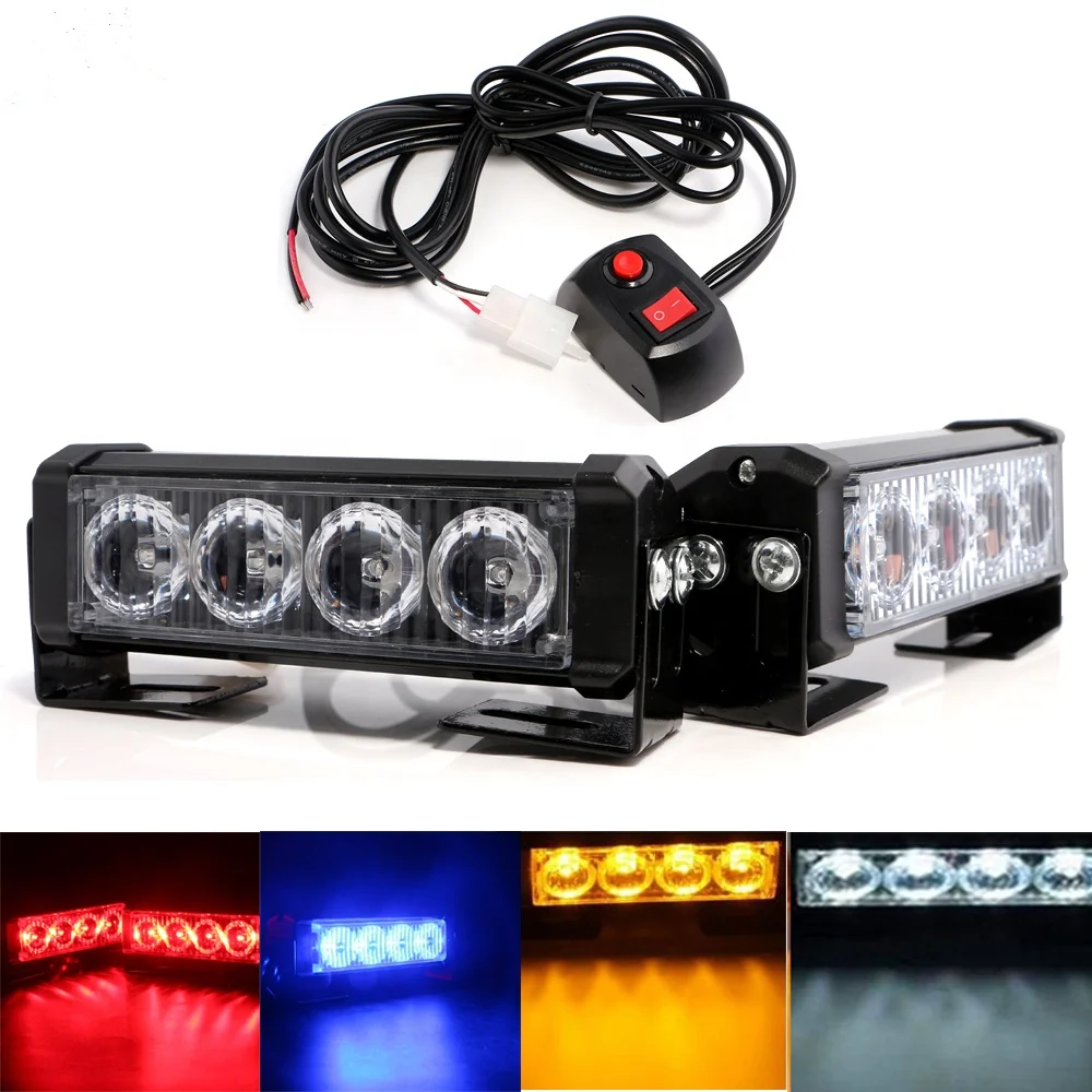 2x4 светодиода DRL стробоскоп аварийная Предупредительная лампа 12 В автомобильный Стайлинг мигающий дневной ходовой сигнал Янтарный красный синий белый