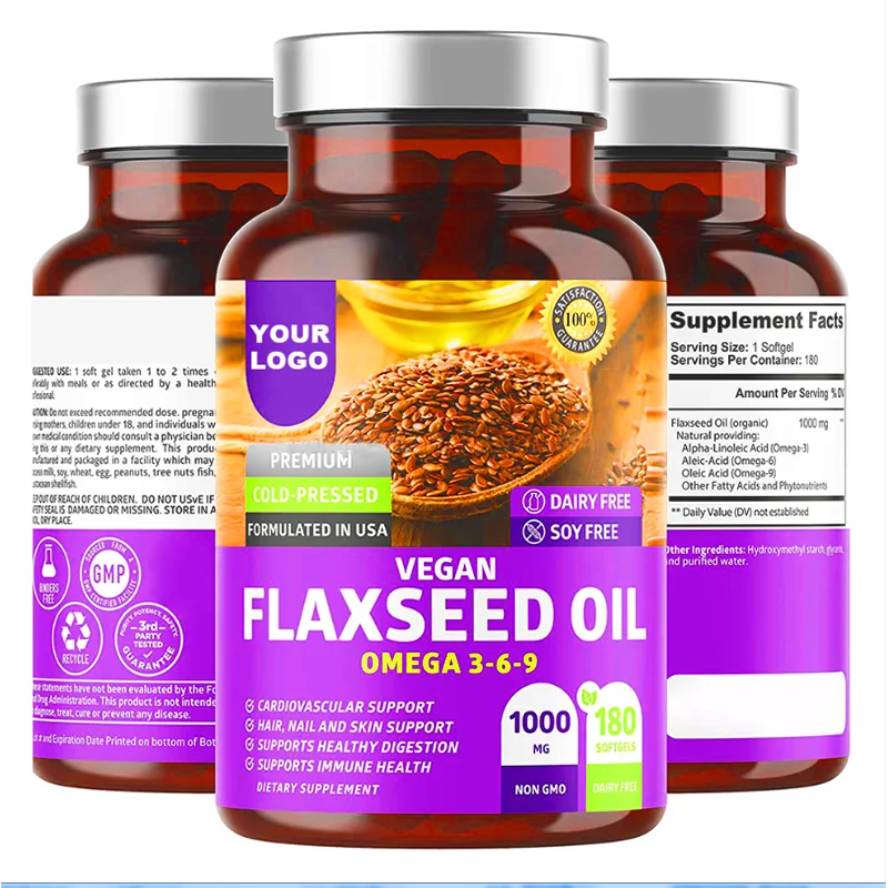 Капсулы Max Strength Omega 3 6 9 органическое льняное масло мягкие гелевые капсулы для поддержки здоровья сердца и мозга