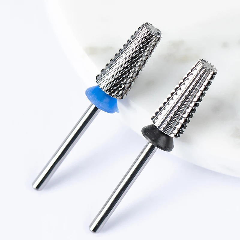 5.2mm Tapered Barrel Bits Nail Polish Tool Quick Release 4XC Tungsten Carbide Nail Drill Bit Set For Electric Manicure Pedicure
