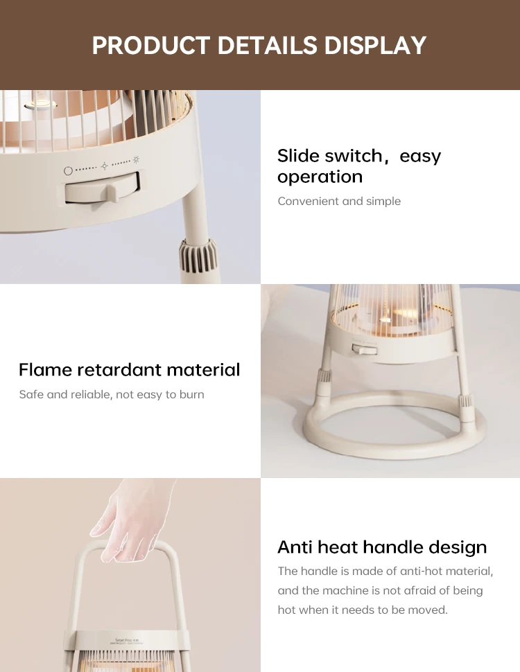 500W 1000W Desktop heater electric carbon heating tube heater portable freestanding household heaters