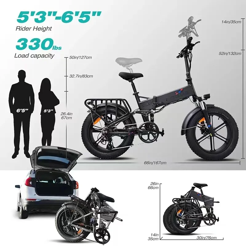 EU UK USA Warehouse 20inch fat tire mtb electric bike 50 km h folding electric bicycle 48v 1000w for adults