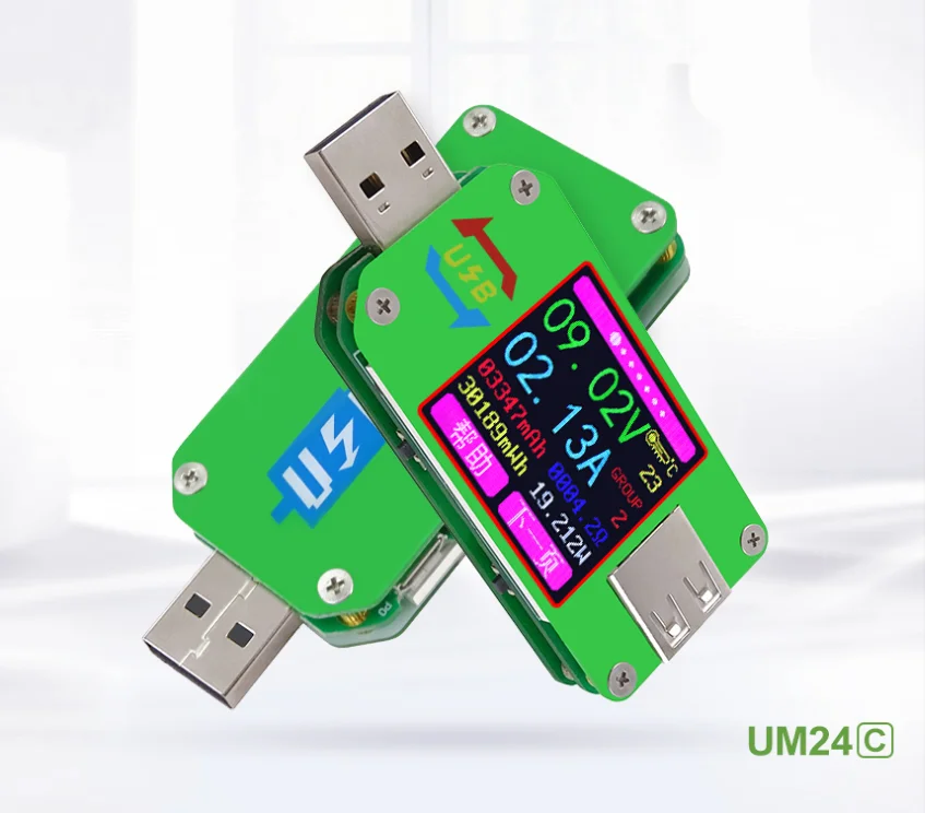 Измеритель напряжения и силы тока UM34/UM34C UM24/UM24C UM25/UM25C вольтметр амперметр с ЖК-дисплеем тестер сопротивления заряда аккумуляторов