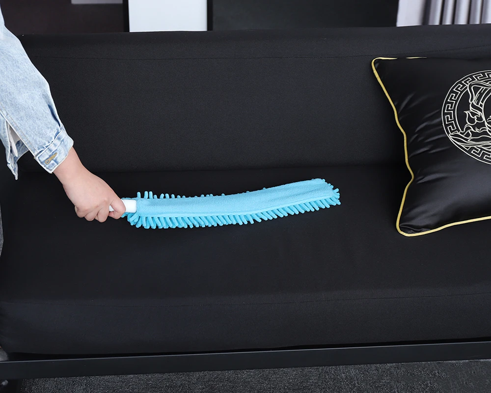 Wholesales Flexible Car Dust Collecting Long Handle Curved Microfiber Feather Duster
