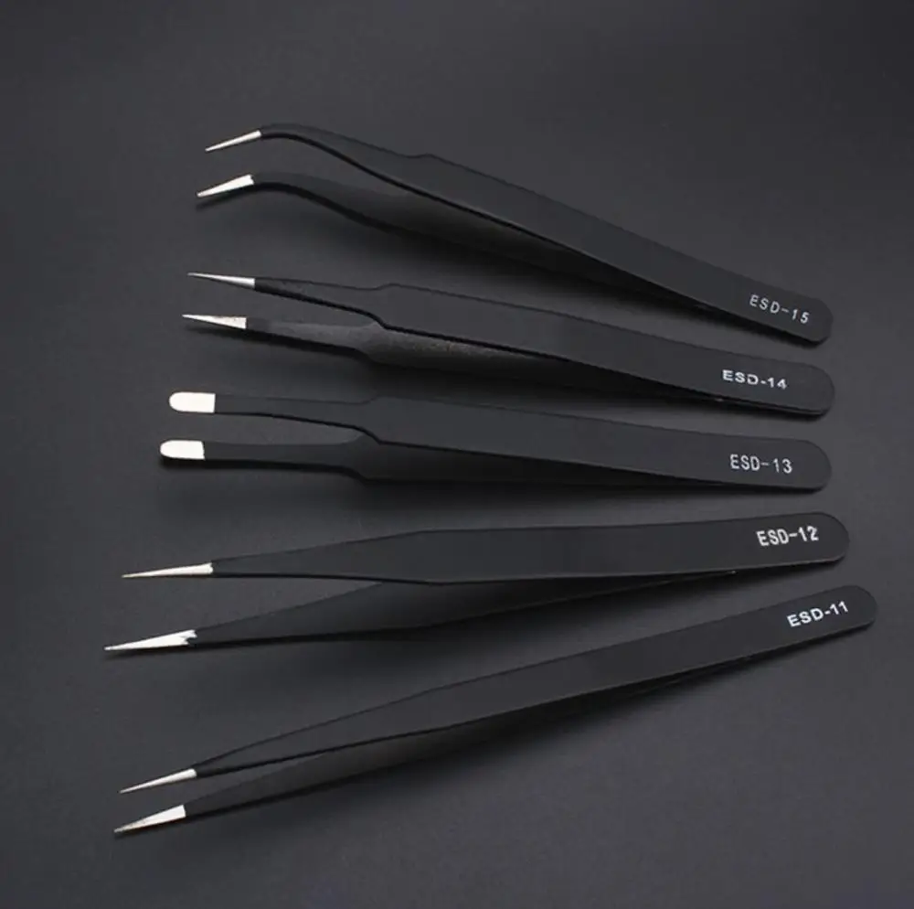 Stainless Steel Antistatic Anti Magnetic ESD-15 Tweezers