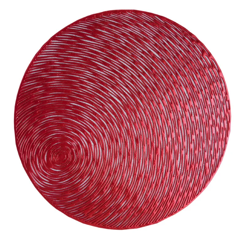STOCK Gold PVC Eco-Friendly Stocked Round Shaped Placemat for Wedding Decoration