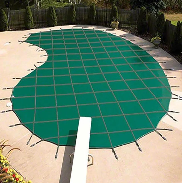 Customizable Pvc Hard Mesh Outdoor Safety Green Color Winter Pool Cover For Above Ground Swimming Pool