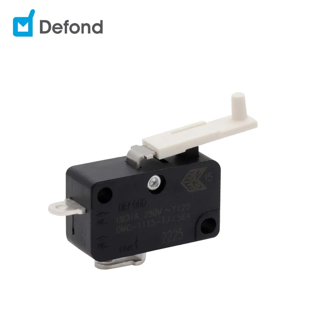 Wholesale touch sensitive 15a 250v mini t125 5e4 micro switch with lever Defond DMC-1115T-AA-13AA32-01R