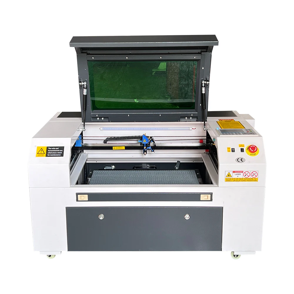 KH-6040 co2 laser engraving machine stone Plywood acrylic 3d lprinter machine 80W laser cutting machine with glass laser tube