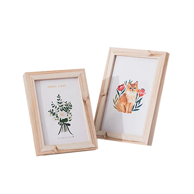 Wholesale Custom Home Decoration Bed Wood Photo Picture Art Wall Oak Solid Wood Frame