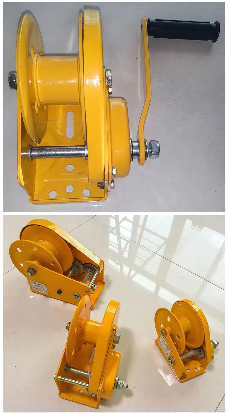 1200lbs Hand Operated Cable Manual Winch Cable Pulling Hand Winch With Wire Rope Hand Towing Winch